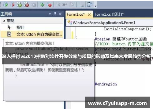 深入探讨vs2010指数对软件开发效率与质量的影响及其未来发展趋势分析